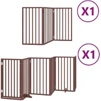 vidaXL Hondenhek inklapbaar 9 panelen 450 cm populierenhout bruin