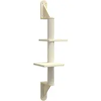 vidaXL Kattenmeubel wandgemonteerd met krabpaal 108 cm crèmekleurig