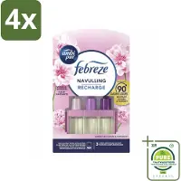 Ambi Pur - 3Volution - Navulling - Vleugje Bloesem - 20 ml - Voordeelverpakking - 4 stuks - Luchtverfrisser - Geur