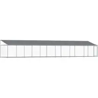 vidaXL Hondenhok met dak en deur 12x2x2 m gegalvaniseerd staal grijs