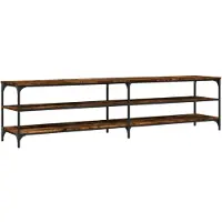 vidaXL Tv-meubel 200x30x50 cm bewerkt hout metaal gerookt eikenkleurig