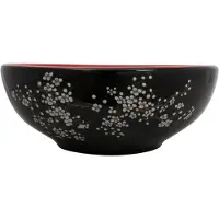 vidaXL Opzetwasbak rond Φ41x14 cm keramiek zwart en rood
