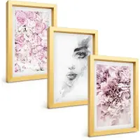 Wallfluent 3-Delige Schilderij Set - Lichte Texturen Op Zand In Boho-Stijl, Subtiel - 20 x 30 cm - Wanddecoratie - Moderne Interieurdecoratie - Woonkamer Decoratie