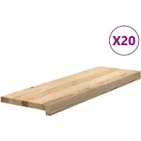vidaXL Traptreden 20 st 80x25x2 cm onbehandeld massief eikenhout
