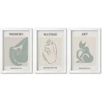 Wallfluent 3-Delige Schilderij Set - Abstracte Figuren In Pasteltinten Van Henri Matisse - 20 x 30 - Muurdecoratie - Decoratieve Schilderijen - Wohnzimmer - Stijlvolle Muurdecoratie