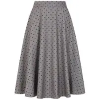 Banned Retro - Rockabilly Midirok - ANNIE HEART SKIRT - XS tot XXL - voor Vrouwen - grijs | Maat XXL
