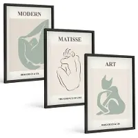 Wallfluent 3-Delige Schilderij Set - Abstracte Figuren In Pasteltinten Van Henri Matisse - 40 x 60 cm - Decoratieve Schilderijen - Woonkamer - Interieur - Interieur Decoratie