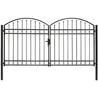 vidaXL Hekpoort ASSEN dubbele deur met gebogen bovenzijde staal 300x175 cm