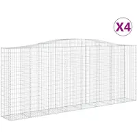 vidaXL Schanskorven 4 st gewelfd 400x50x160/180 cm ijzer