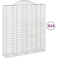 vidaXL Schanskorven 14 st gewelfd 200x50x220/240 cm ijzer