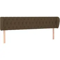vidaXL Hoofdbord met randen 183x23x78/88 cm stof donkerbruin