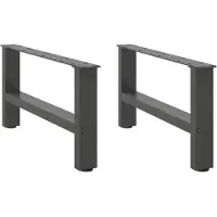 vidaXL Salontafelpoten 2 st 70x(30-31) cm staal antracietkleurig