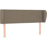 vidaXL Hoofdbord met randen 147x23x78/88 cm stof taupe