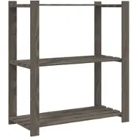 vidaXL Opbergrek 3-laags 80x38x90 cm massief grenenhout grijs