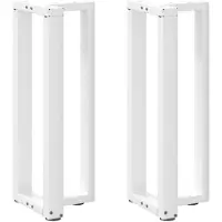 vidaXL Console tafelpoten 2 st T-vormig 25x28x(72-73) cm staal wit