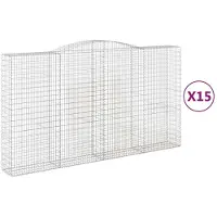vidaXL Schanskorven 15 st gewelfd 400x50x220/240 cm ijzer