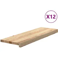 vidaXL Traptreden 12 st 80x25x2 cm onbehandeld massief eikenhout