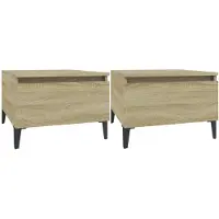 vidaXL Bijzettafels 2 st 50x46x35 cm bewerkt hout sonoma eikenkleurig
