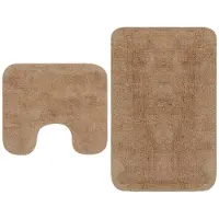 vidaXL Badmattenset stof beige 2-delig