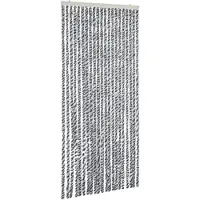 vidaXL Vliegenhor, grijs, zwart en wit, 90x200 cm, chenille
