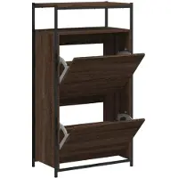 vidaXL Schoenenkast 60x34x112 cm bewerkt hout bruin eikenkleur