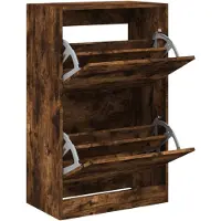 vidaXL Schoenenkast 60x34x96,5 cm bewerkt hout gerookt eikenkleurig