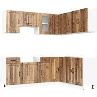 vidaXL 11-delige Keukenkastenset Kalmar bewerkt hout oud houtkleurig