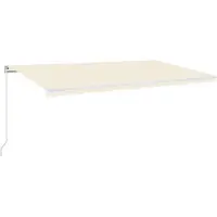 vidaXL Markies, handmatig uitrolbaar met LED-verlichting, 600x300 cm, crème