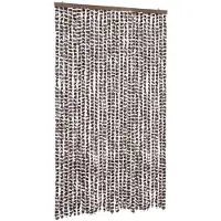 vidaXL Vliegengordijn 118x220 cm chenille bruin en wit