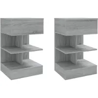 vidaXL Nachtkastjes 2 st 40x35x65 cm bewerkt hout grijs sonoma eiken