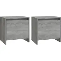 vidaXL Nachtkastjes 2 st 45x34x44,5 cm bewerkt hout grijs sonoma eiken