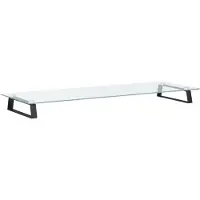 vidaXL Monitorstandaard 100x35x8 cm gehard glas en metaal zwart