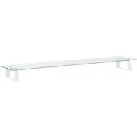 vidaXL Monitorstandaard 100x20x8 cm gehard glas en metaal wit