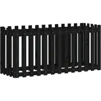 vidaXL Verhoogde plantenbak met lattenstructuur, zwart, 150x50x70 cm, massief grenenhout
