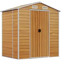 vidaXL Tuinschuur 191x130x198 cm gegalvaniseerd staal lichtbruin
