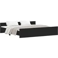 vidaXL Bedframe met hoofd- en voeteneinde zwart 200x200 cm