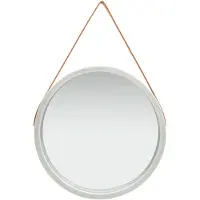 vidaXL Wandspiegel met band 60 cm zilverkleurig
