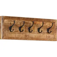 vidaXL Wandkapstok met 5 haken massief mangohout