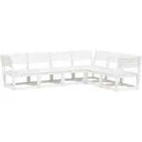 vidaXL 6-delige Loungeset massief grenenhout wit