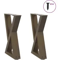 vidaXL Salontafelpoten 2 st 28x(42-43,3) cm staal naturel