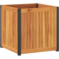 vidaXL Plantenbak 45x45x44 cm massief acaciahout en staal