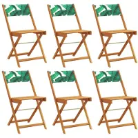 vidaXL Klapstoelen, 6 stuks, groene stof en massief hout