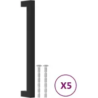 vidaXL Handvatten 5 st 192 mm roestvrij staal zwart