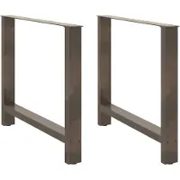 vidaXL Eettafelpoten 2 st 100x(72-73) cm staal naturel