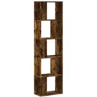 vidaXL Boekenkast 5-laags 45x23,5x162,5 cm bewerkt hout gerookt eiken