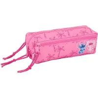 Disney Pennenetui met 3 vakken Lilo & Stitch Chill Roze Munt 22 x 8,5 x 6 cm