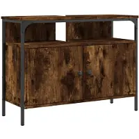 DKD Home Decor Onderkast voor wastafel, gerookt eikenfineer, 80x30x60 cm, houtvezelplaat