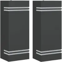 vidaXL Buitenwandlampen, 2 stuks, zwart, roestvrij staal