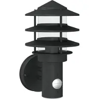 vidaXL Buitenwandlamp met bewegingssensor, zwart, roestvrij staal