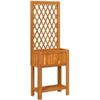 vidaXL Plantenbak met latwerk en schap 55x29,5x152 cm acaciahout
